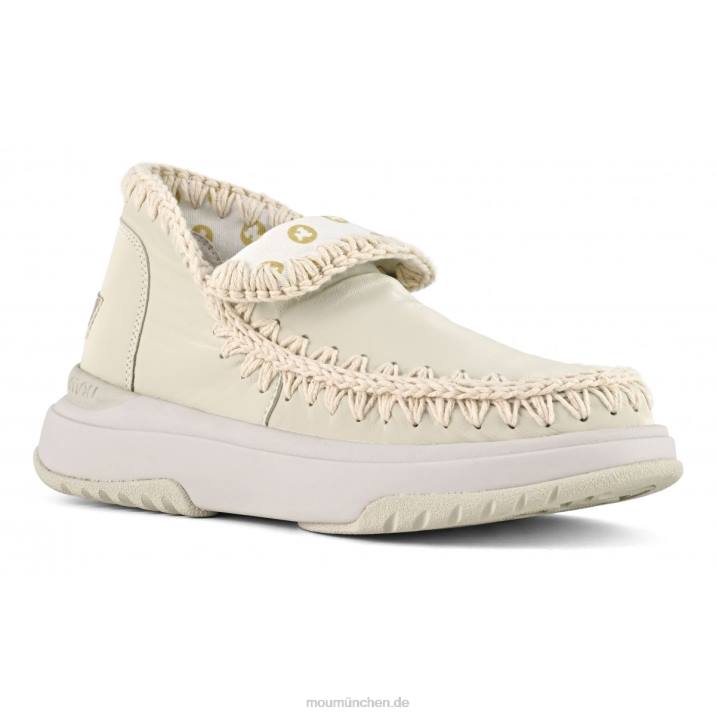 Jogger aus glattem Leder Frauen 0V6X105 Kreide Mou