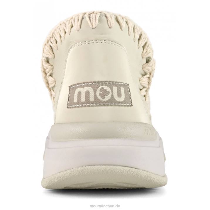 Jogger aus glattem Leder Frauen 0V6X105 Kreide Mou