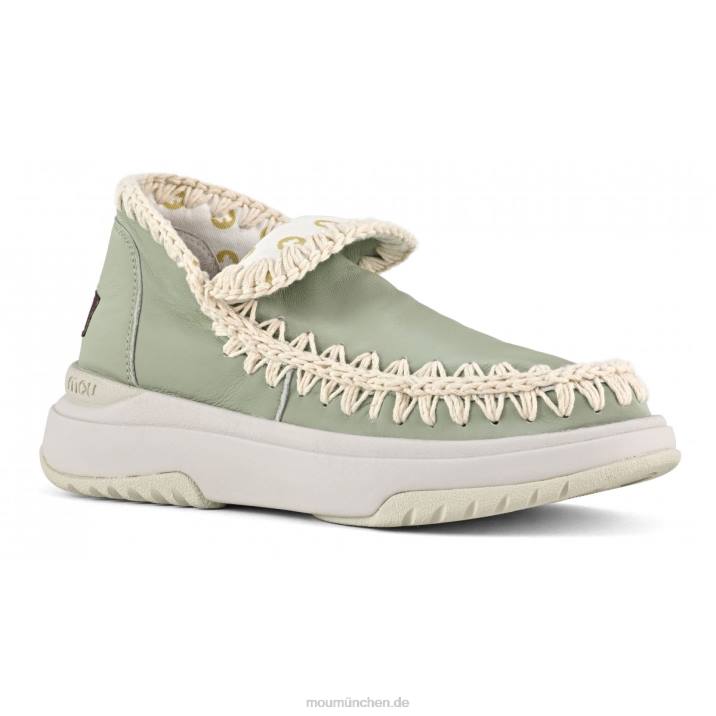 Jogger aus glattem Leder Frauen 0V6X106 Sommersalbei Mou