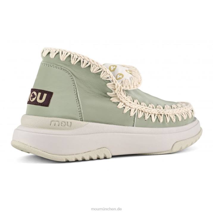 Jogger aus glattem Leder Frauen 0V6X106 Sommersalbei Mou