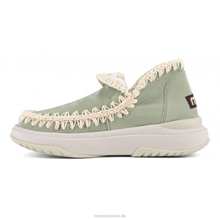 Jogger aus glattem Leder Frauen 0V6X106 Sommersalbei Mou