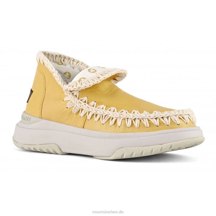 Jogger aus glattem Leder Frauen 0V6X107 Toffee Mou