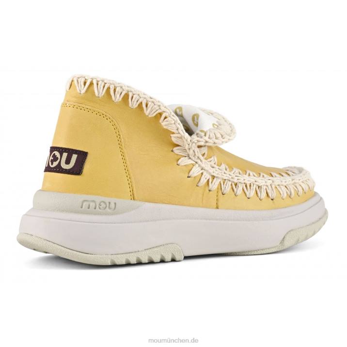 Jogger aus glattem Leder Frauen 0V6X107 Toffee Mou