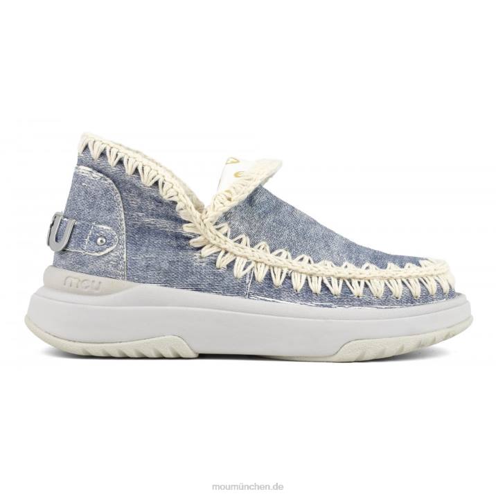 Jogger einfarbig Frauen 0V6X100 Leder gewaschener Denim Mou