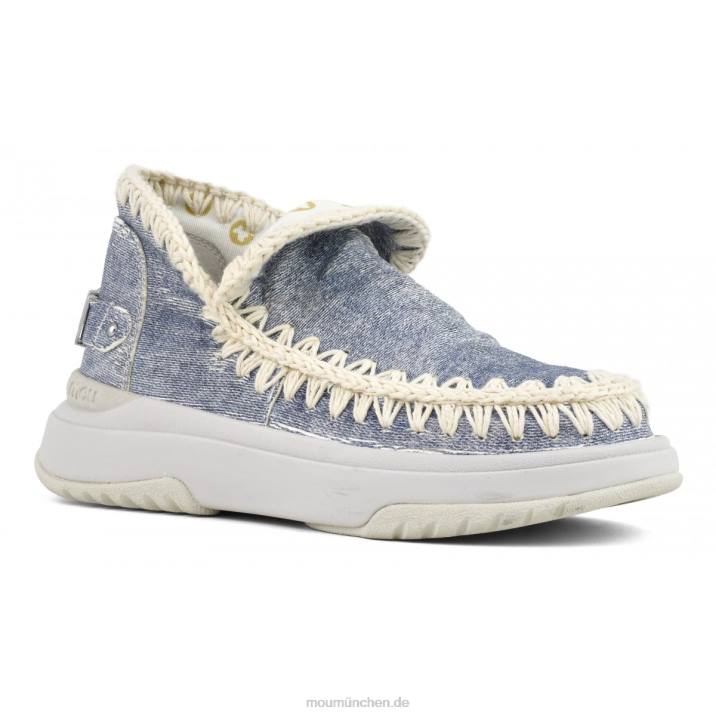 Jogger einfarbig Frauen 0V6X100 Leder gewaschener Denim Mou