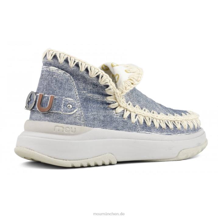 Jogger einfarbig Frauen 0V6X100 Leder gewaschener Denim Mou