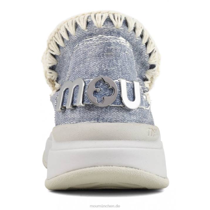 Jogger einfarbig Frauen 0V6X100 Leder gewaschener Denim Mou