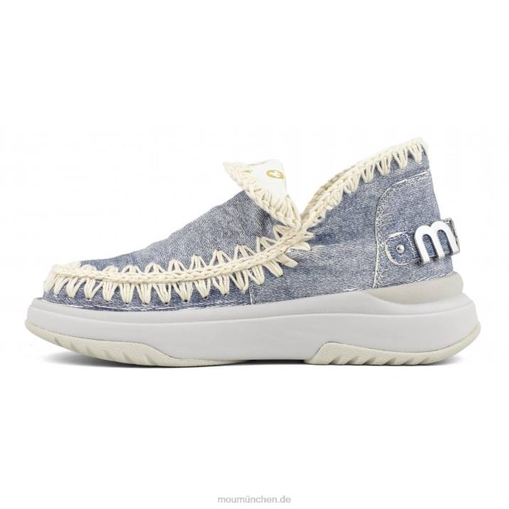 Jogger einfarbig Frauen 0V6X100 Leder gewaschener Denim Mou