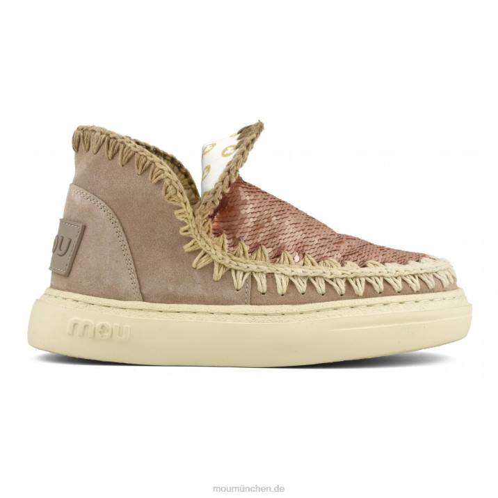 Kräftige Wildleder-Nähte Frauen 0V6X84 rosa Sand (Flussmittel) Mou