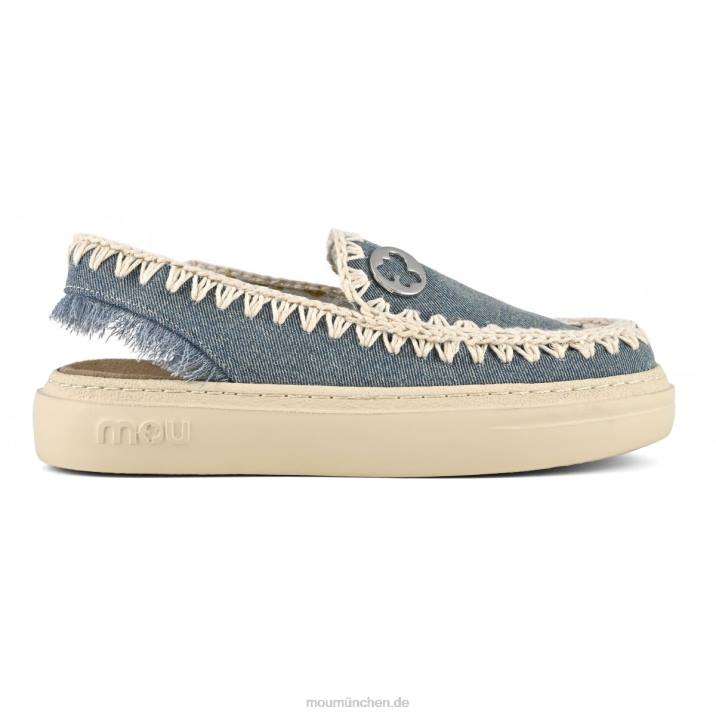 kühner Clog Frauen 0V6X98 hell gewaschener Denim Mou