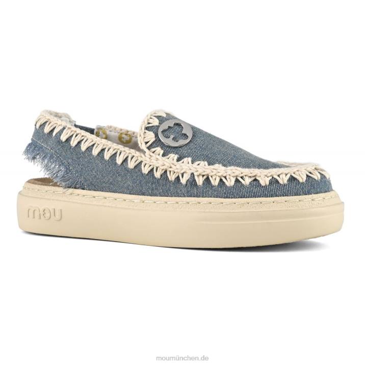 kühner Clog Frauen 0V6X98 hell gewaschener Denim Mou