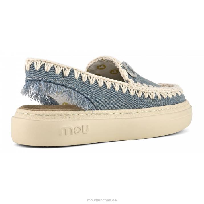 kühner Clog Frauen 0V6X98 hell gewaschener Denim Mou