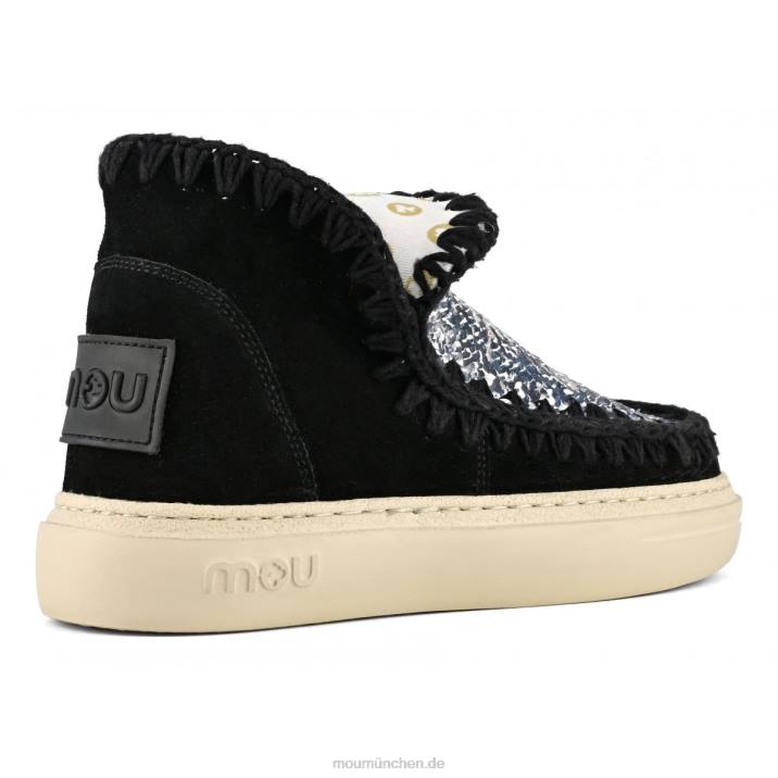 kräftiges Wildleder und Pailletten Frauen 0V6X80 Schwarz Mou