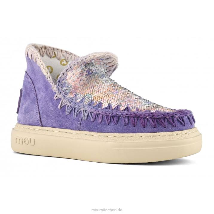 kräftiges Wildleder und Pailletten Frauen 0V6X81 Glicine Mou