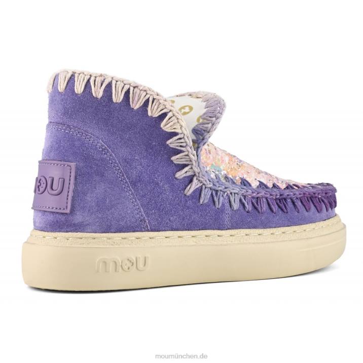 kräftiges Wildleder und Pailletten Frauen 0V6X81 Glicine Mou