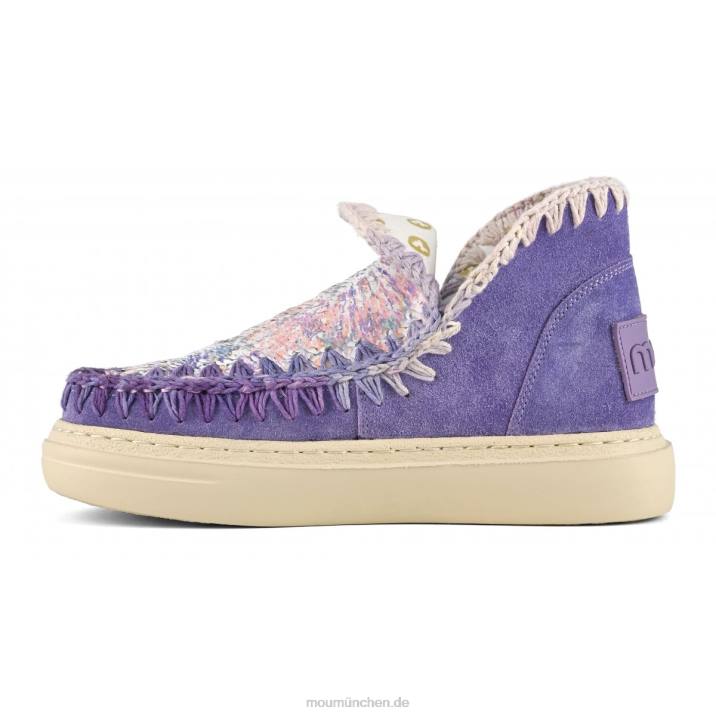 kräftiges Wildleder und Pailletten Frauen 0V6X81 Glicine Mou