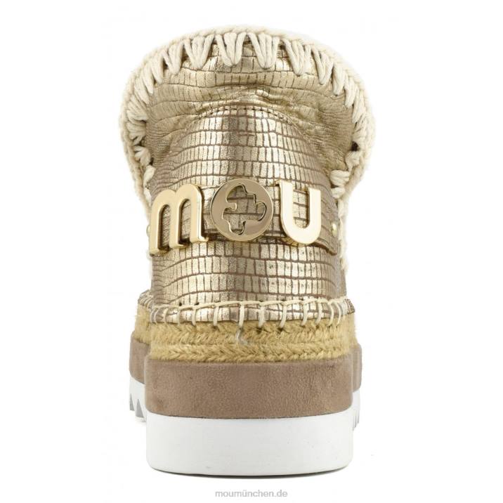 Eskimo-Jute-Spezialleder Frauen 0V6X214 metallisches Eidechsengold Mou