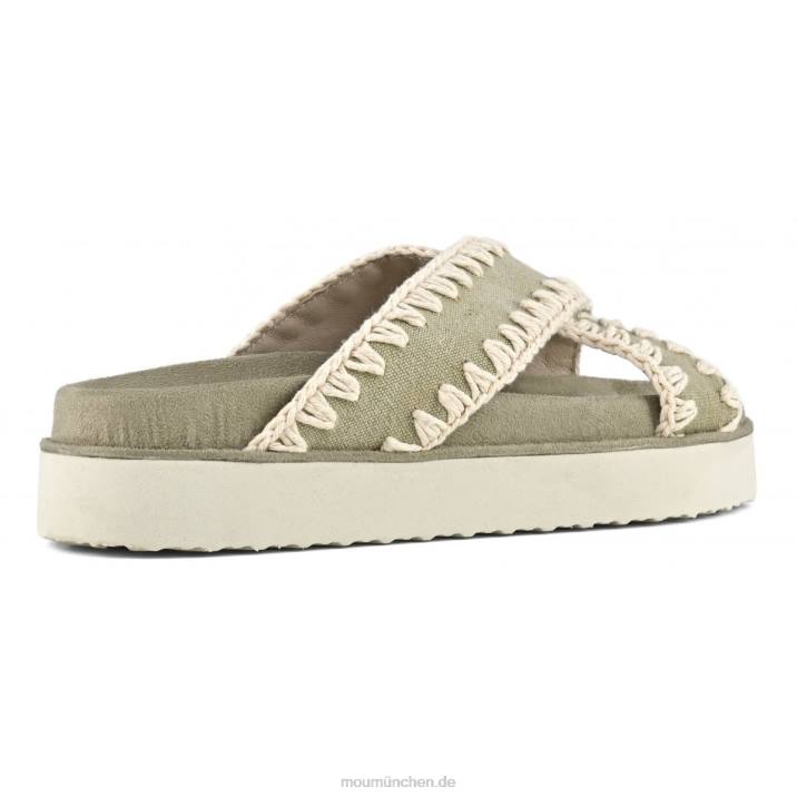 Bio-Sandale überkreuzt Frauen 0V6X181 Stein Mou