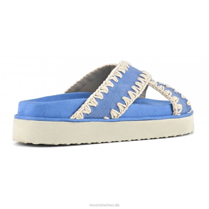 Bio-Sandale überkreuzt Frauen 0V6X182 blau Mou