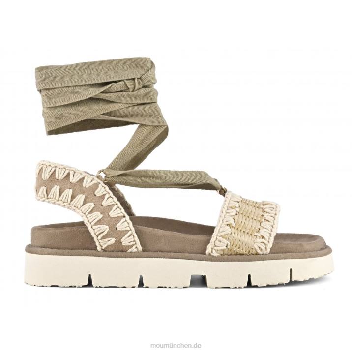 Bio-Sandale zum Schnüren Frauen 0V6X162 natürlich Mou