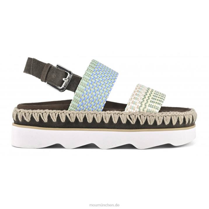 High-EVA-Bio-Sandale Frauen 0V6X164 mehrfarbiger Bast/Wildleder Mou