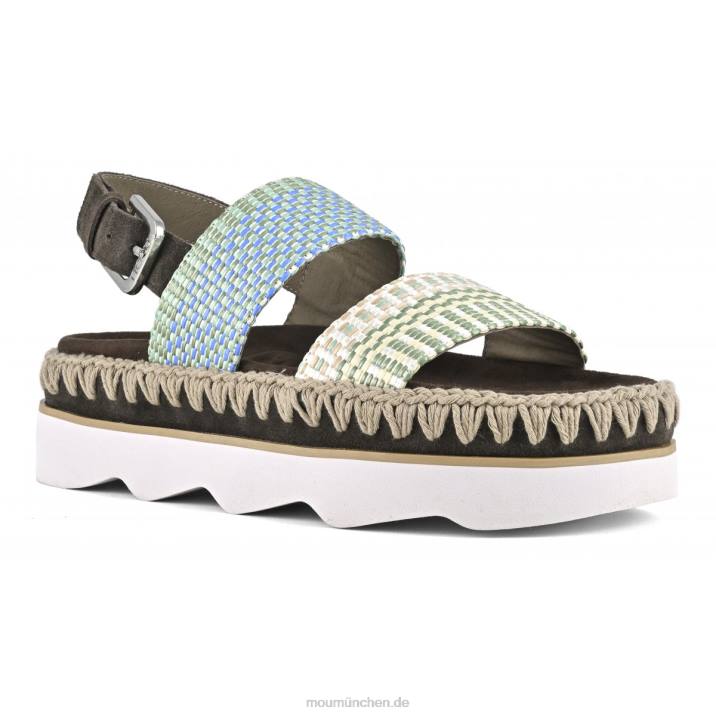 High-EVA-Bio-Sandale Frauen 0V6X164 mehrfarbiger Bast/Wildleder Mou