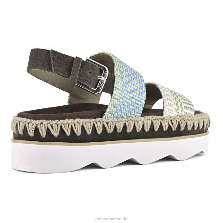 High-EVA-Bio-Sandale Frauen 0V6X164 mehrfarbiger Bast/Wildleder Mou