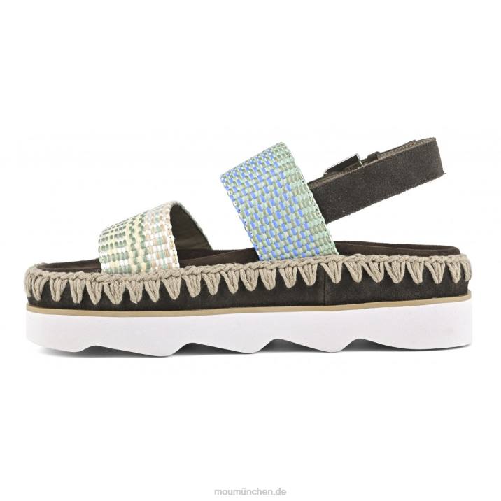 High-EVA-Bio-Sandale Frauen 0V6X164 mehrfarbiger Bast/Wildleder Mou