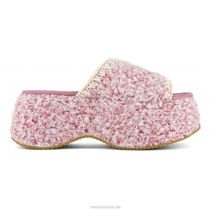 Klobige Flatform-Slide Frauen 0V6X140 Rosa Mou