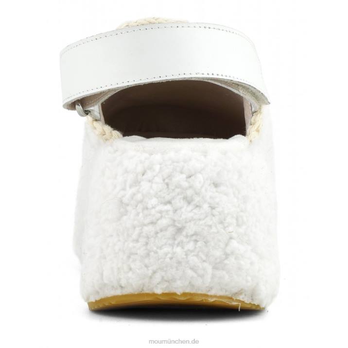 Klobiger Plateau-Slingback aus Sherpa-Fell Frauen 0V6X144 Weiss Mou