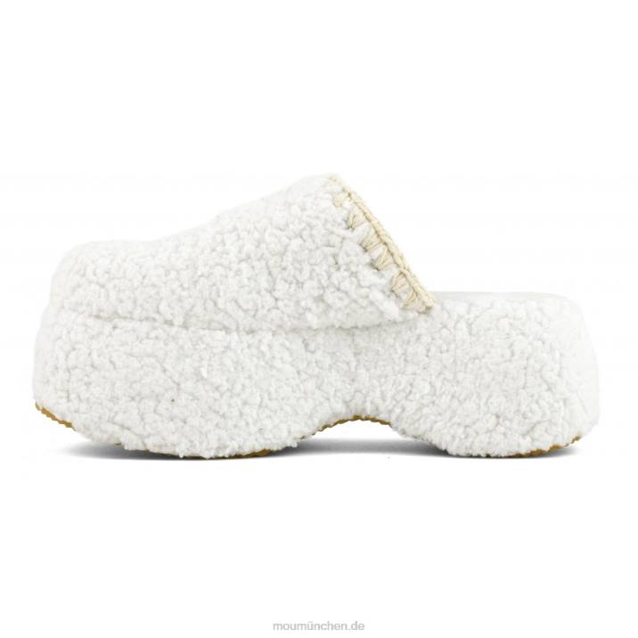 Klobiges Plateau-Sherpa-Pelz Frauen 0V6X141 Weiss Mou