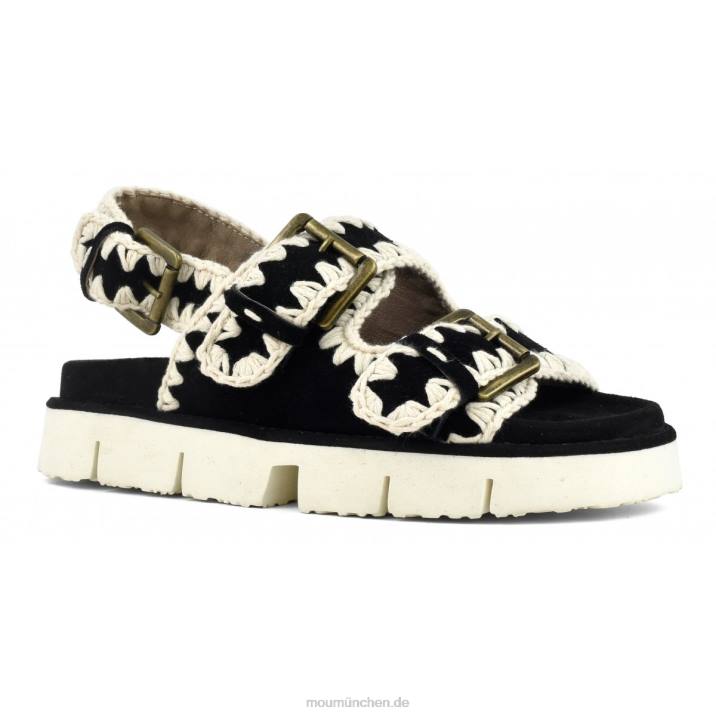 Neue Bio mit Schnallen und Rückengurt Frauen 0V6X115 Schwarz-Weiss Mou