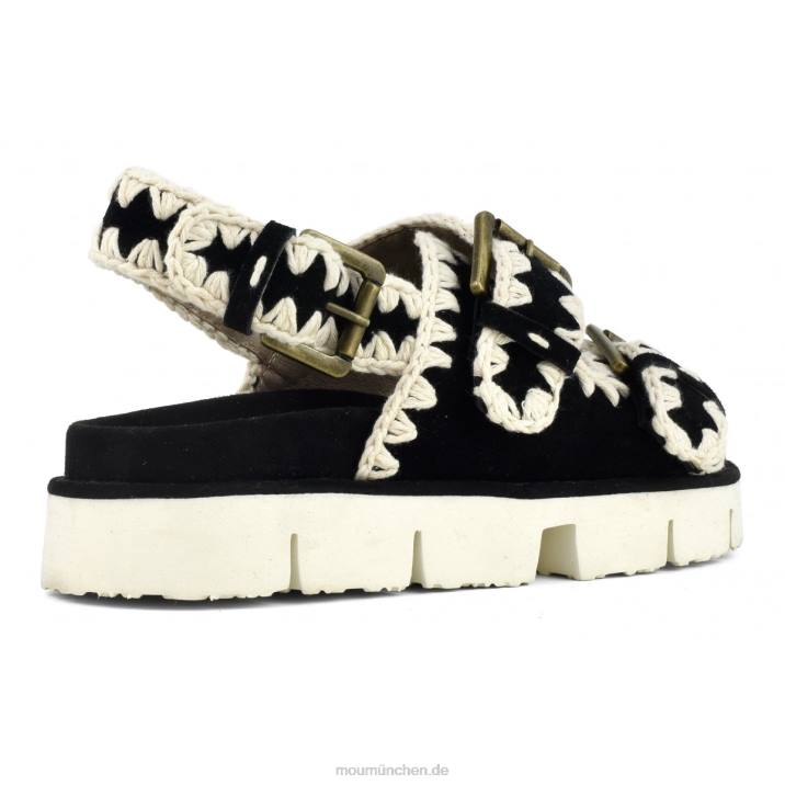 Neue Bio mit Schnallen und Rückengurt Frauen 0V6X115 Schwarz-Weiss Mou