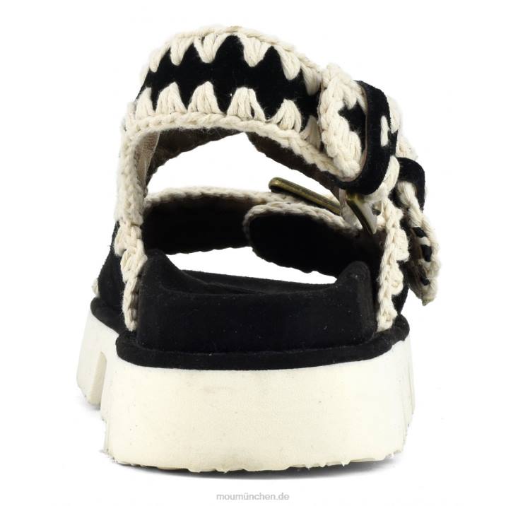 Neue Bio mit Schnallen und Rückengurt Frauen 0V6X115 Schwarz-Weiss Mou