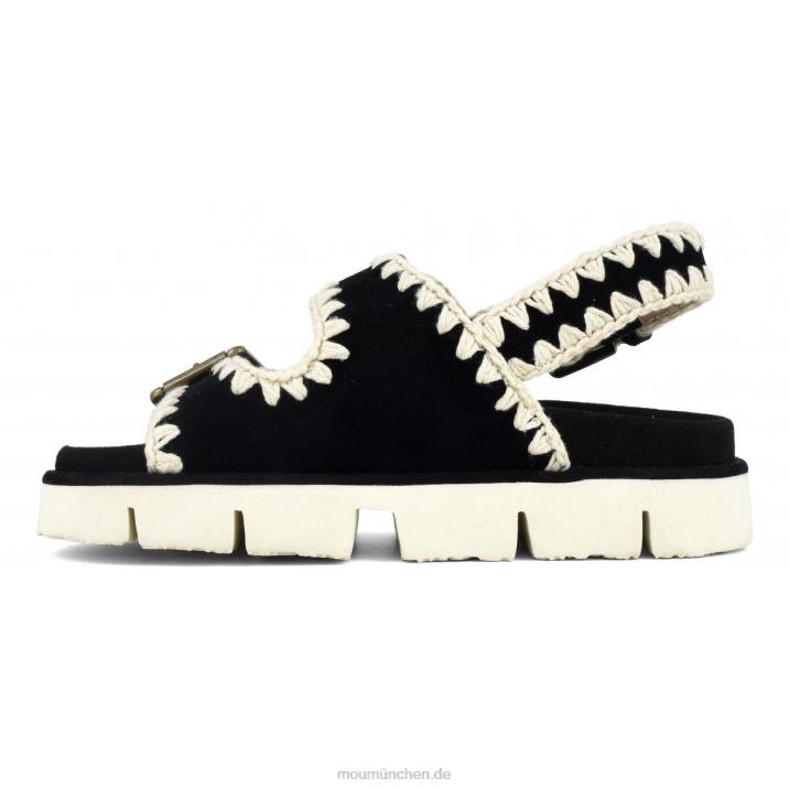 Neue Bio mit Schnallen und Rückengurt Frauen 0V6X115 Schwarz-Weiss Mou