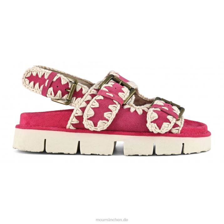 Neue Bio mit Schnallen und Rückengurt Frauen 0V6X116 Fuchsie Mou