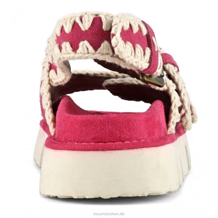 Neue Bio mit Schnallen und Rückengurt Frauen 0V6X116 Fuchsie Mou