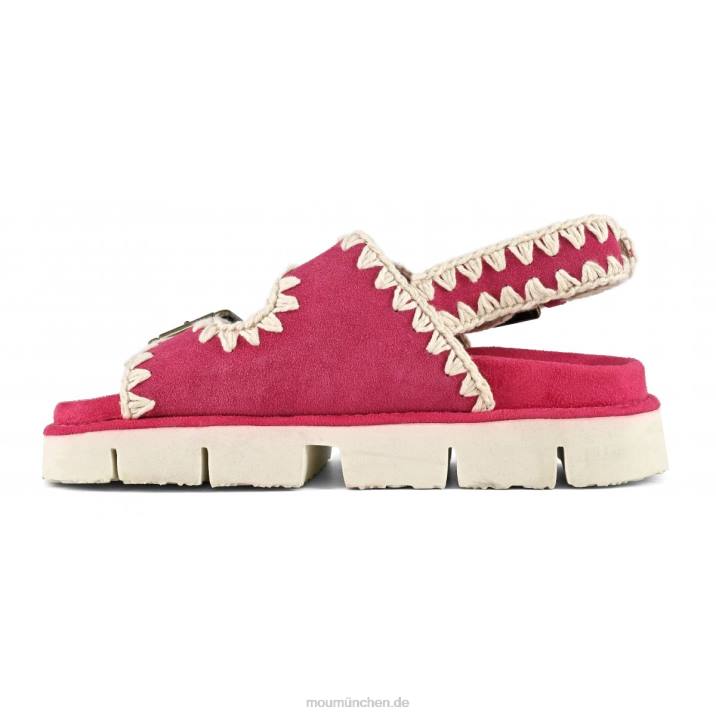 Neue Bio mit Schnallen und Rückengurt Frauen 0V6X116 Fuchsie Mou