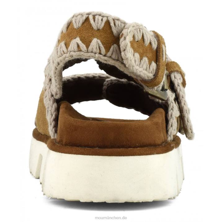 Neue Bio mit Schnallen und Rückengurt Frauen 0V6X117 Cognac Mou