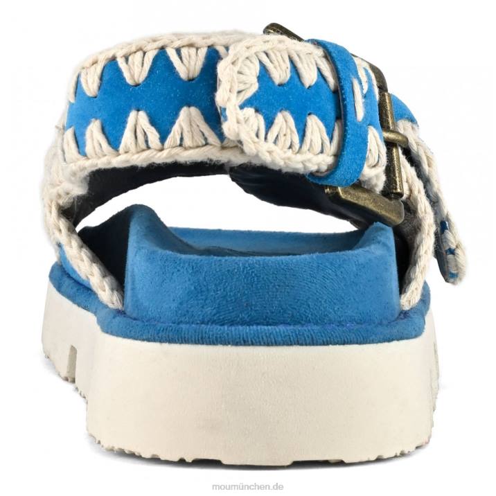 Neue Bio mit Schnallen und Rückengurt Frauen 0V6X119 türkisfarbenes Wildleder Mou