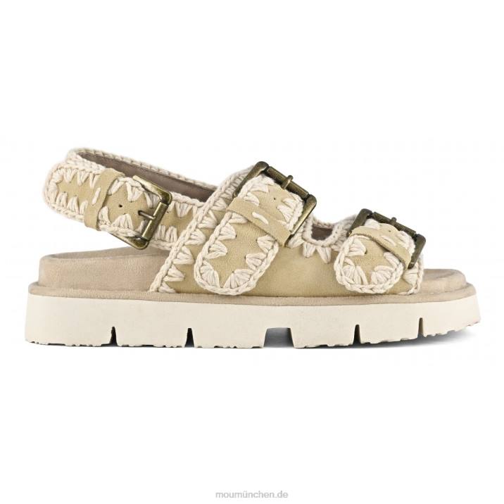 Neue Bio mit Schnallen und Rückengurt Frauen 0V6X120 Weizen Mou