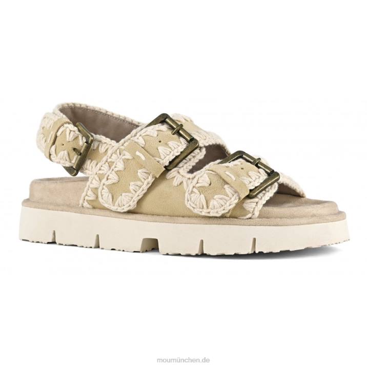 Neue Bio mit Schnallen und Rückengurt Frauen 0V6X120 Weizen Mou