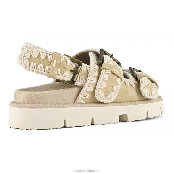 Neue Bio mit Schnallen und Rückengurt Frauen 0V6X120 Weizen Mou