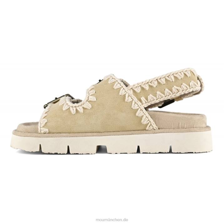 Neue Bio mit Schnallen und Rückengurt Frauen 0V6X120 Weizen Mou