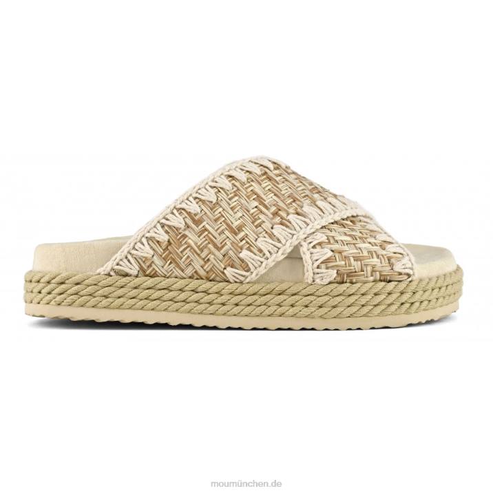 Seil-Bio-Sandale aus Textil überkreuzt Frauen 0V6X128 natürlich Mou