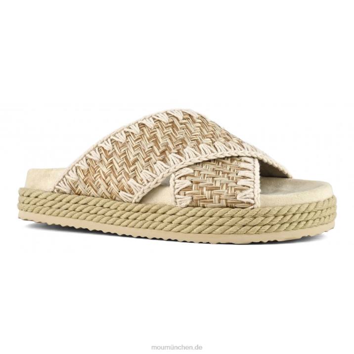 Seil-Bio-Sandale aus Textil überkreuzt Frauen 0V6X128 natürlich Mou