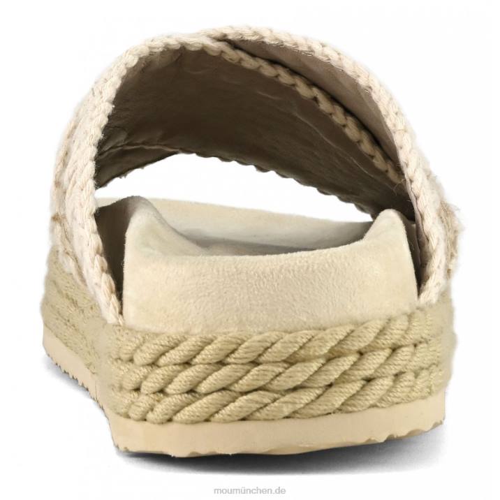 Seil-Bio-Sandale aus Textil überkreuzt Frauen 0V6X128 natürlich Mou