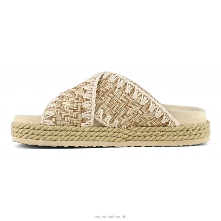 Seil-Bio-Sandale aus Textil überkreuzt Frauen 0V6X128 natürlich Mou