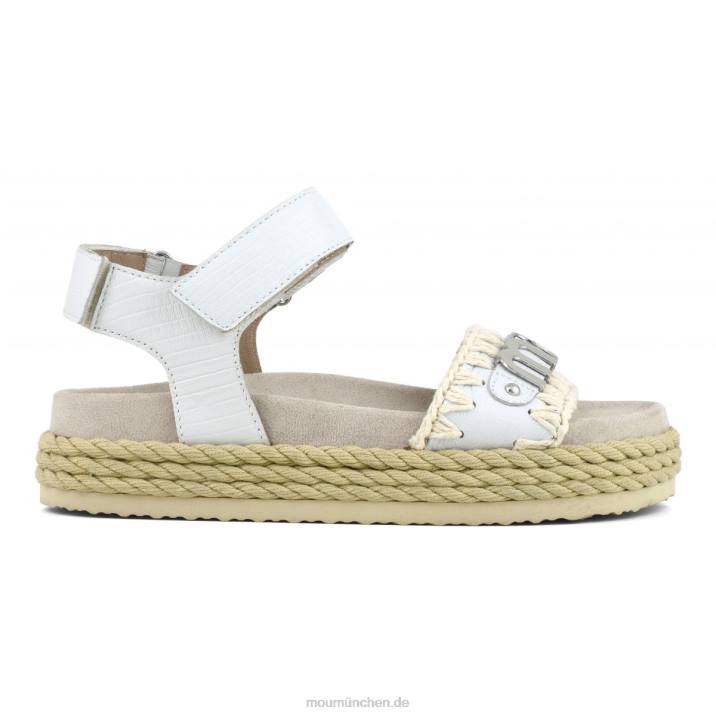 Seil-Bio-Sandalenriemen Frauen 0V6X136 Eidechse weiß Mou