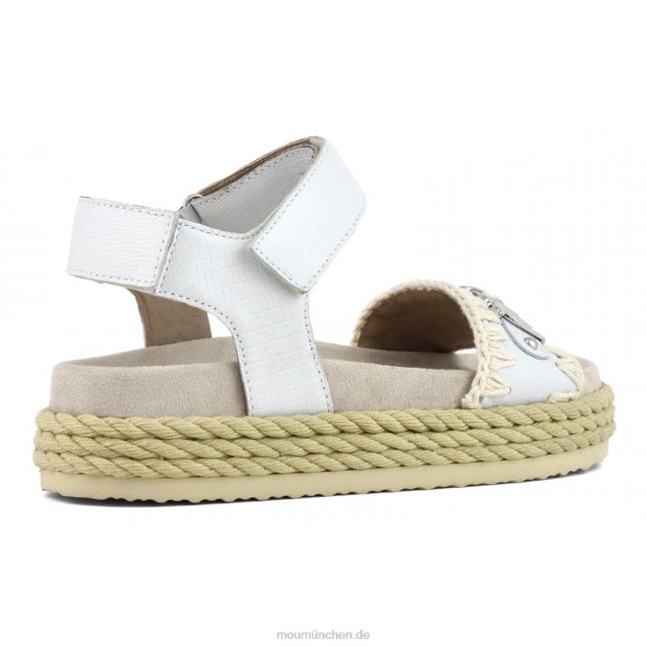 Seil-Bio-Sandalenriemen Frauen 0V6X136 Eidechse weiß Mou